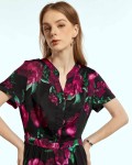 SIXDO G-Black Silk Flared Dress for Women